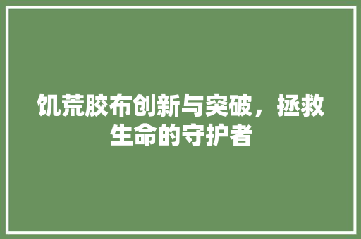 饥荒胶布创新与突破，拯救生命的守护者