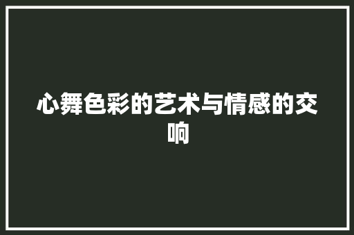 心舞色彩的艺术与情感的交响