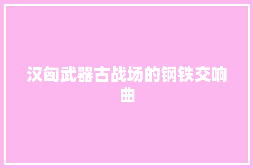 汉匈武器古战场的钢铁交响曲