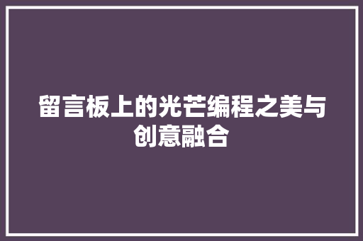 留言板上的光芒编程之美与创意融合