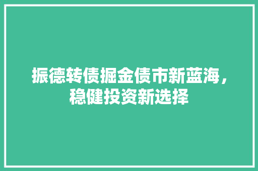 振德转债掘金债市新蓝海，稳健投资新选择