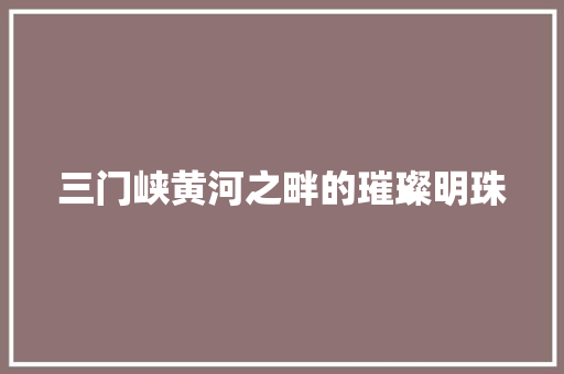 三门峡黄河之畔的璀璨明珠