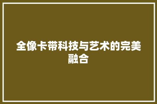 全像卡带科技与艺术的完美融合