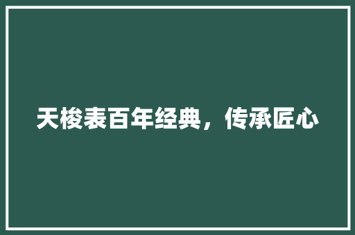 天梭表百年经典，传承匠心