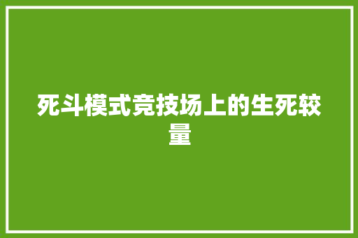 死斗模式竞技场上的生死较量