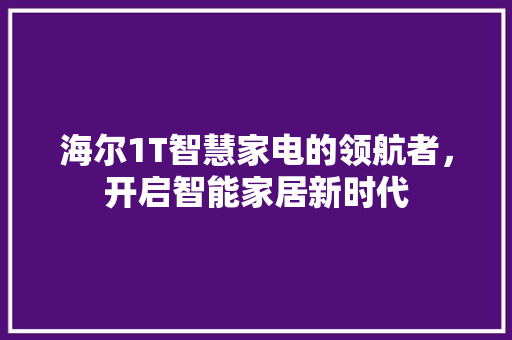海尔1T智慧家电的领航者，开启智能家居新时代
