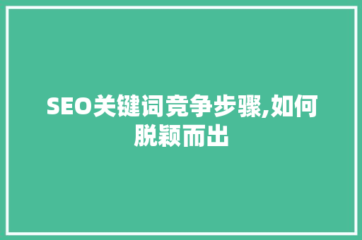 SEO关键词竞争步骤,如何脱颖而出